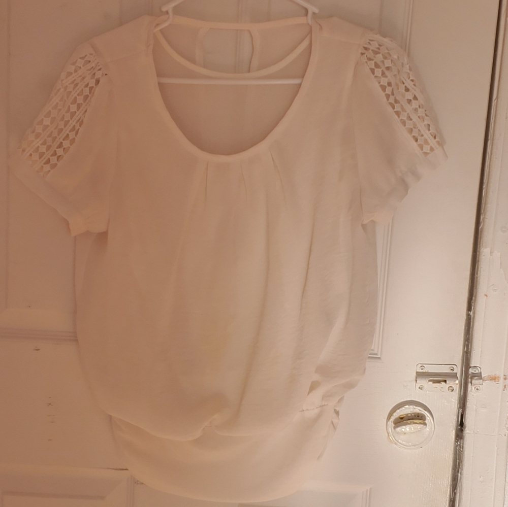White Ruffle Blouse